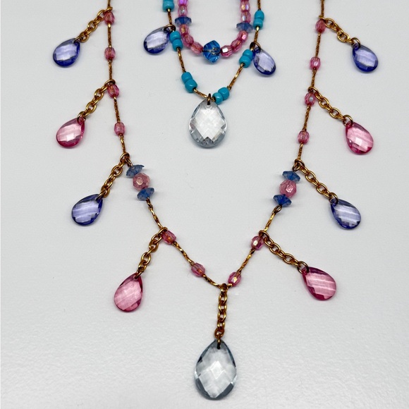 Joan Rivers Signed 3-Strand Beaded Statement Necklace – Pastel Drops | 26” - Picture 14 of 16